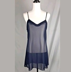 Banana Republic Navy Blue Sheer Slip Nightie